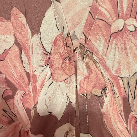 Alexia Admor Mauve Draped Front Floral Dress – No Size Tag (See Measurements) - Picture 4 of 11